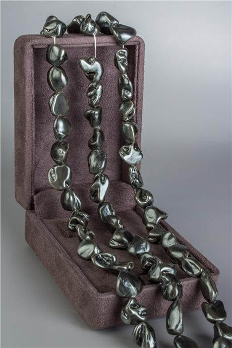 İnci Doğal Taş Parlak Siyah Amorf Kesim 14x18mm Dizi [AB+]