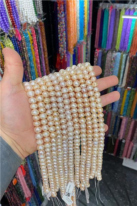 İnci Pembe 10x11mm Doğal Taş Dizi