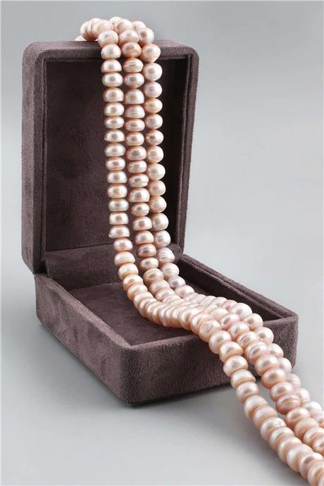İnci Pembe 10x11mm Doğal Taş Dizi