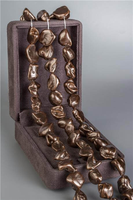 İnci Doğal Taş Bronz Amorf Kesim 14x18mm Dizi [AB+]