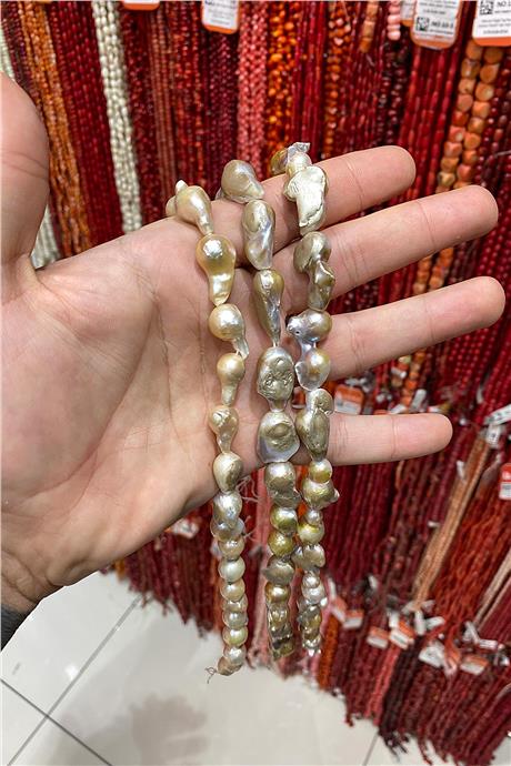 İnci Sarı 11x20mm Doğal Taş Dizi