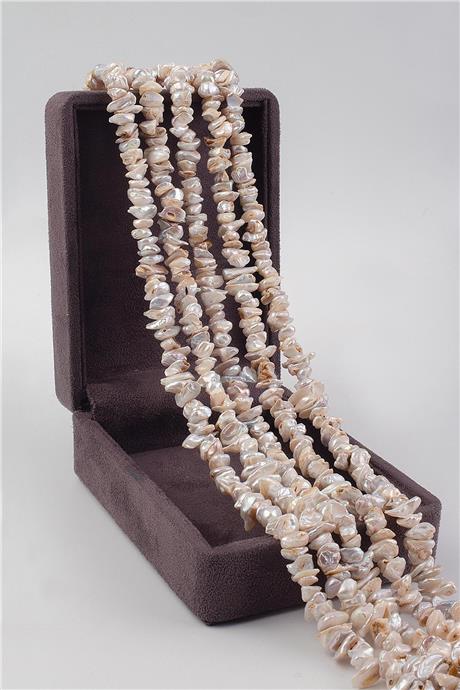 İnci Doğal Taş Şekilsiz Rondela Kesim 10x3mm Dizi