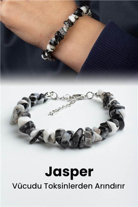 Leopar Jasper Doğal Kırık Taş Bileklik