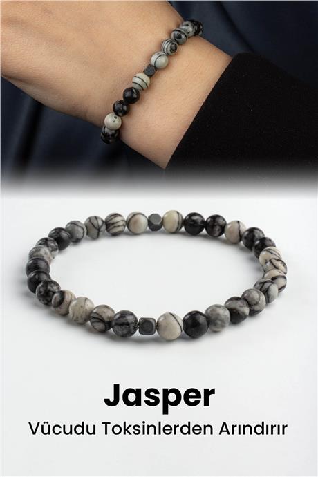 Picasso Jasper Doğal Taş Küre Kesim 6mm Bileklik