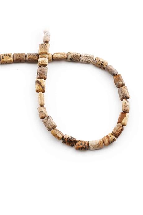 Jasper Taşı Dikdörtgen Kesim Parlak Kahverengi 6x8mm Doğal Taş Dizi [AA]