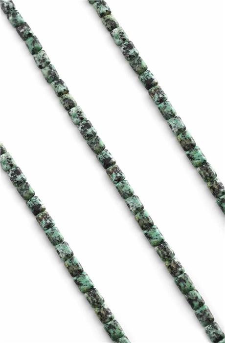 Jasper Doğal Taş Parlak Yeşil Yassı Dikdörtgen Kesim 6x8mm Dizi [AA]