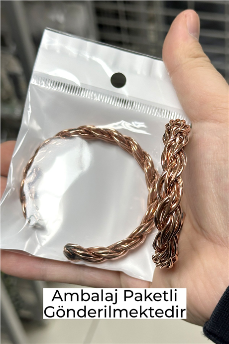 Kalın Spiral Burgu Ayarlanabilir Unisex Bakır Bileklik