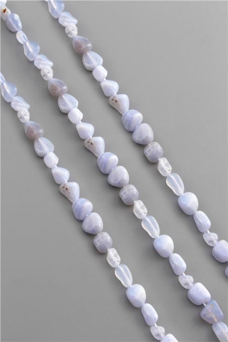 Kalsedon Taşı Tımbıl Kesim 6x8mm Doğal Taş Dizi