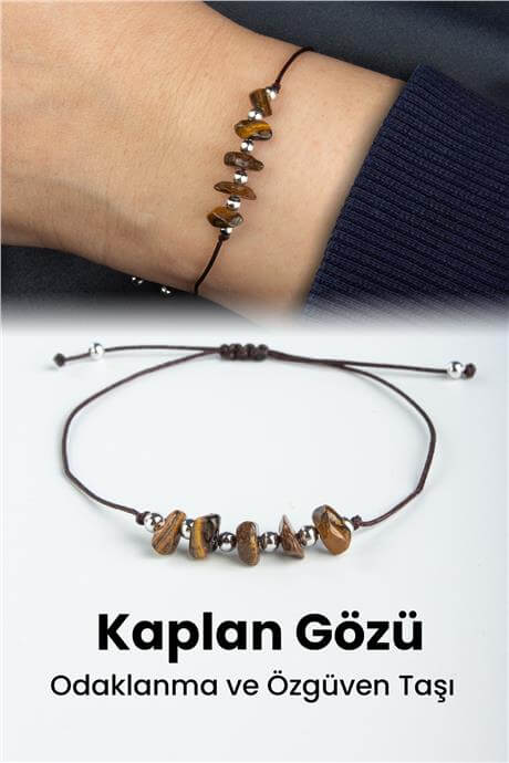 Kaplan Gözü Doğal Kırık Taş İkizler Burcu Bilekliği