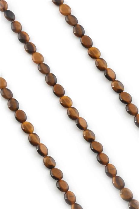Kaplan Gözü Taşı Oval Kesim 8x10mm Doğal Taş Dizi