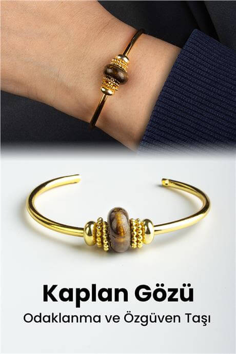 Kaplan Gözü Doğal Taş Rondela Kesim Pandora Bilezik