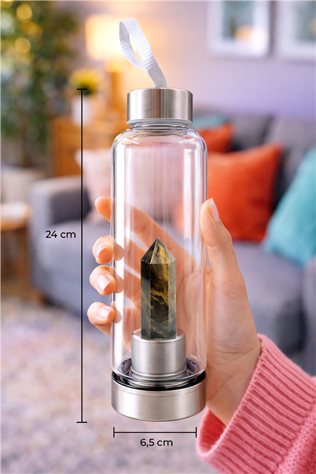 Kaplangözü 500 Ml Cam Matara Su Şişesi Kılıflı