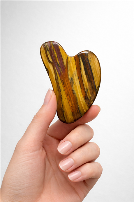 Kaplangözü Doğal Taş Gua Sha Kalp Kesim Yüz Masaj Aleti