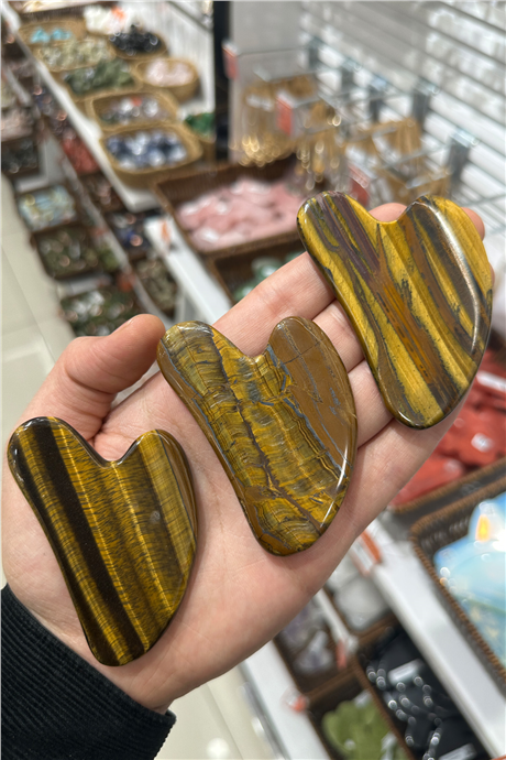 Kaplangözü Doğal Taş Gua Sha Kalp Kesim Yüz Masaj Aleti