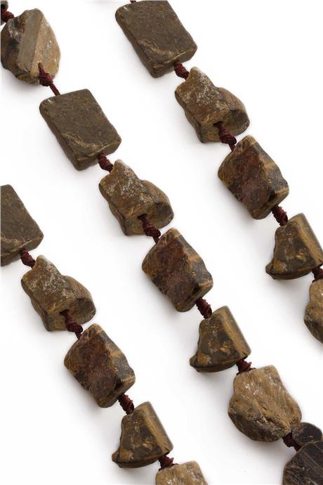 Tiger Eye Natural Stone Crude Mass Cut 15x25mm String Of Beads