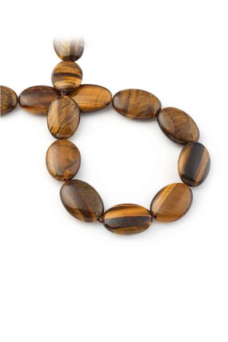 Kaplan Gözü Taşı Oval Kesim Parlak 18x25mm Doğal Taş Dizi [AA]