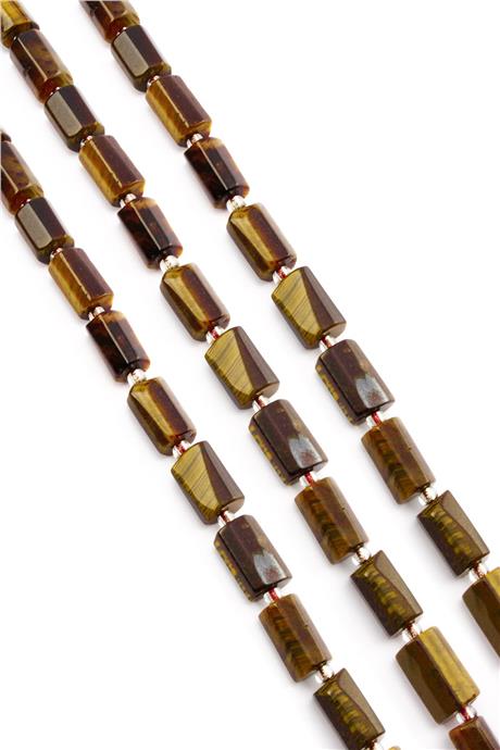 Kaplan Gözü Doğal Taş Parlak Silindir Kesim 7x12mm Dizi [AB+]