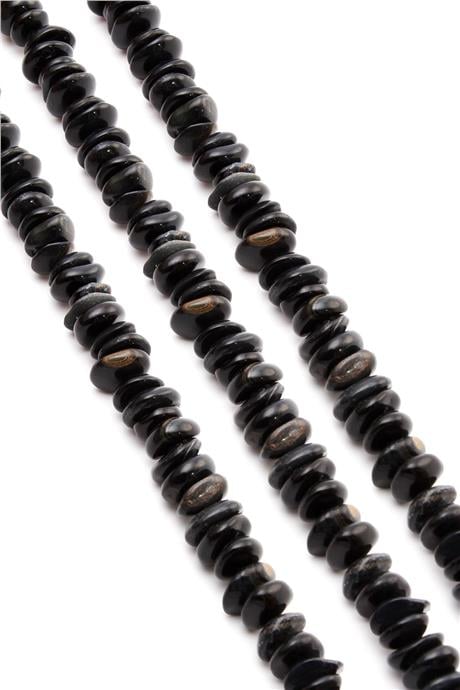 Kaplan Gözü Doğal Taş Parlak Siyah Rondela Kesim 10x4mm Dizi [AA]