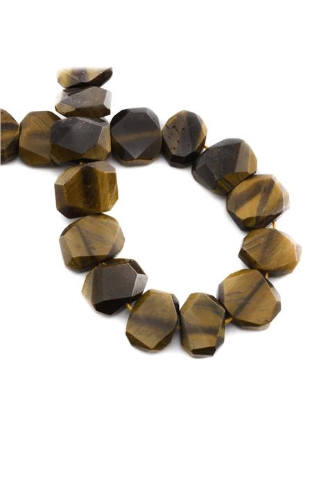 Tiger Eye Natural Stone Flat Rectangular Cut 20x15mm String Of Beads