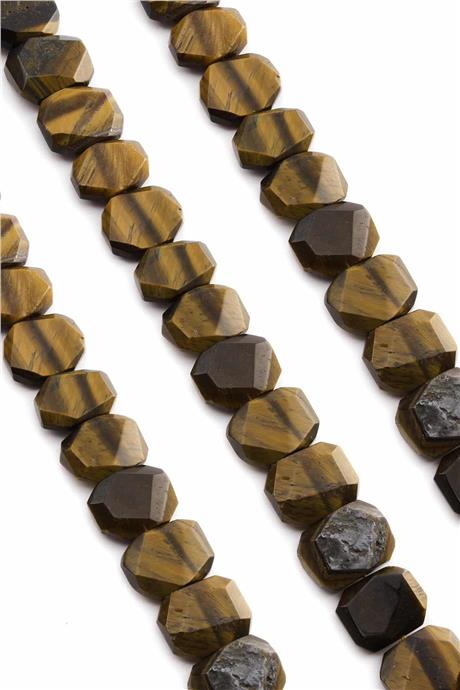 Tiger Eye Natural Stone Flat Rectangular Cut 20x15mm String Of Beads