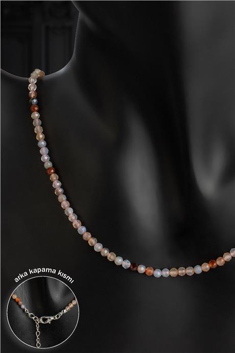 Karışık Doğal Taş Küre Faset Kesim 3mm Kolye