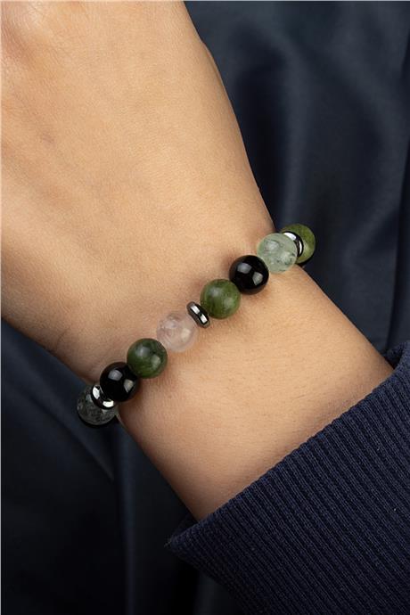 Karışık Doğal Taş Küre Kesim 8mm Sağlık Bilekliği