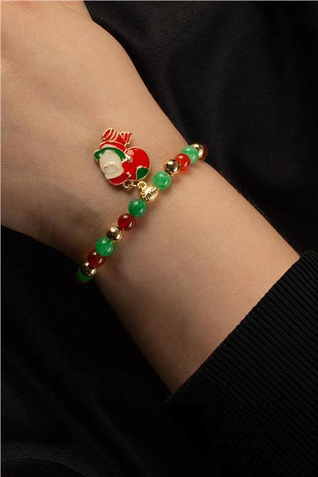 Karışık Doğal Taş Küre Kesim Yılbaşı Bileklik