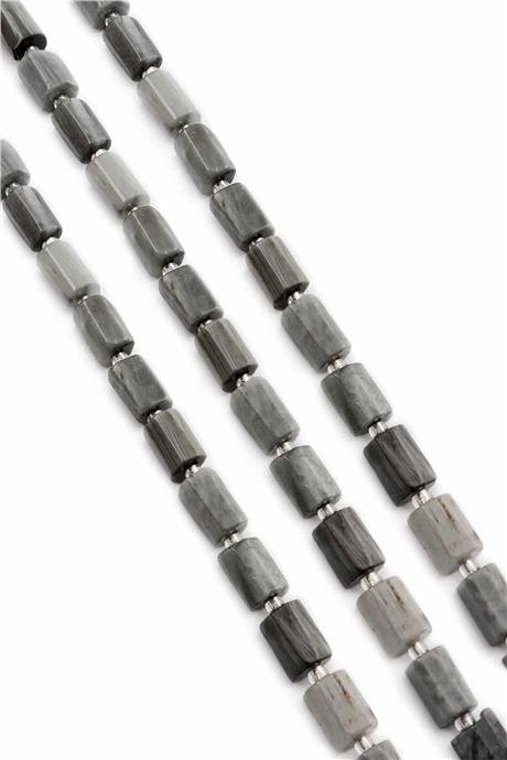 Kartal Gözü Taşı Silindir Kesim Parlak 7x12mm Doğal Taş Dizi [AA]