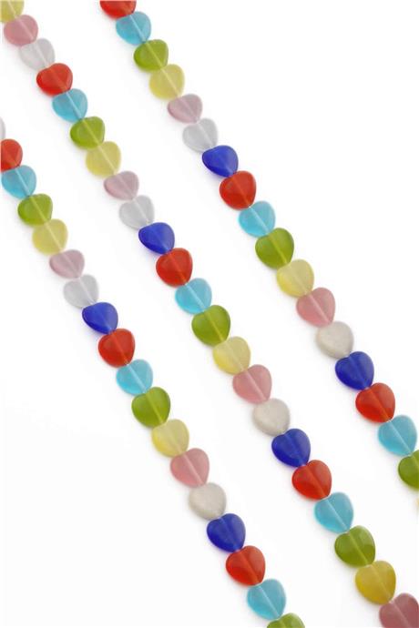 Kedi Gözü Doğal Taş Parlak Karışık Kalp Kesim 10x4mm Dizi [AB]