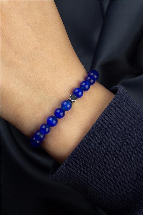 Kedi Gözü Doğal Taş Lacivert Küre Kesim 6mm Bileklik
