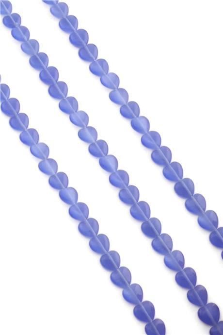 Kedi Gözü Doğal Taş Parlak Mavi Kalp Kesim 10x4mm Dizi [AB]
