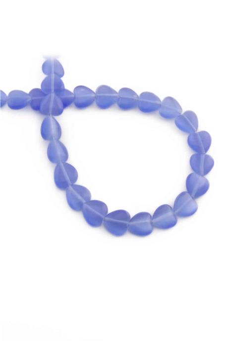 Kedi Gözü Doğal Taş Parlak Mavi Kalp Kesim 10x4mm Dizi [AB]