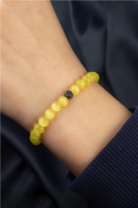 Kedi Gözü Doğal Taş Sarı Küre Kesim 6mm Bileklik
