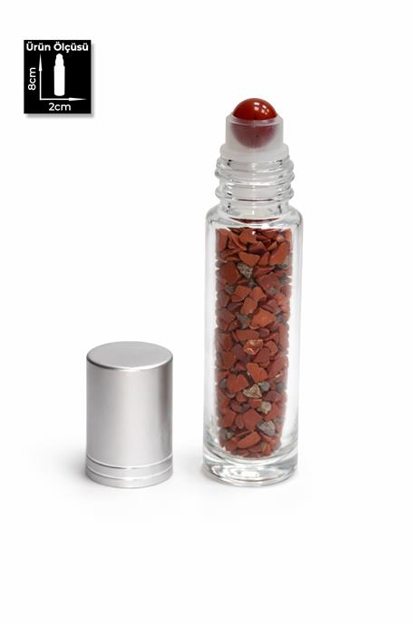 Kırmızı Jasper Kırık Taş Roll-On Cam Şişe 10ml