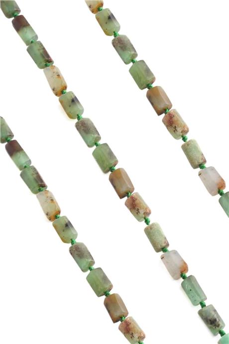Krizopras Taşı Silindir Kesim 8x12mm Doğal Taş Dizi [AB+]