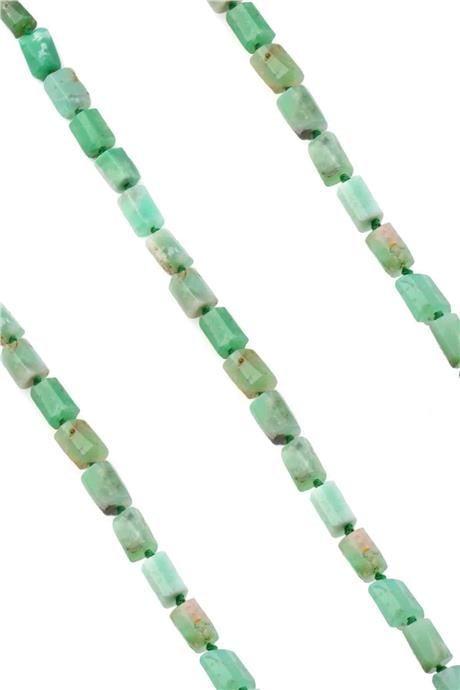 Krizopras Taşı Silindir Kesim Parlak 8x12mm Doğal Taş Dizi [AA]