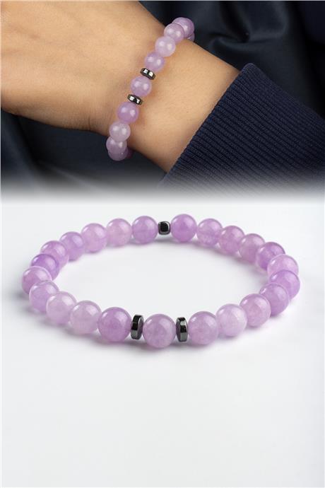 Kunzit Doğal Taş Küre Kesim 8mm Bileklik