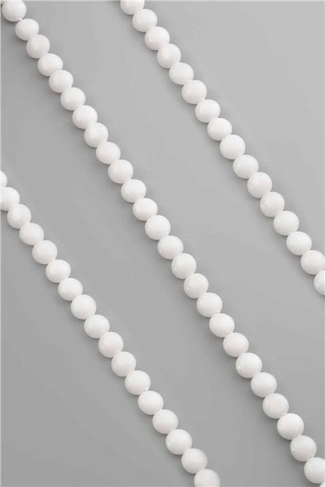 Beyaz Kuvars Taşı Daire Kesim Parlak Beyaz 6mm Doğal Taş Dizi [AB+]