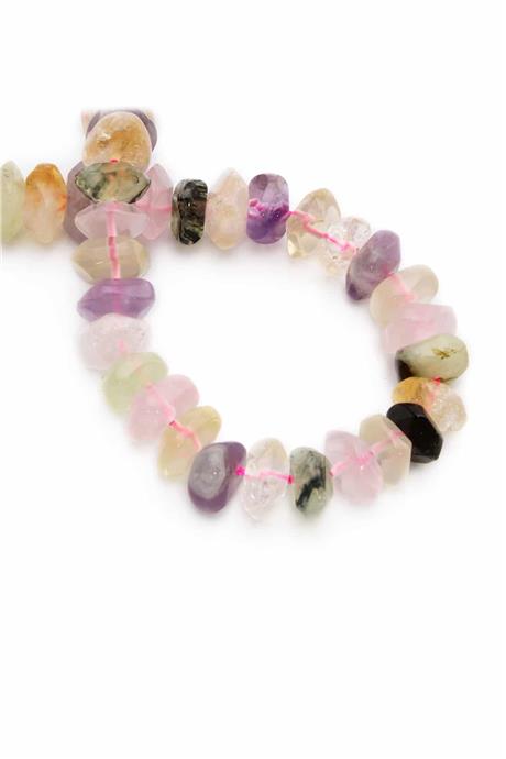 Kuvars Doğal Taş Karışık Rondela Kesim 10X7mm Dizi