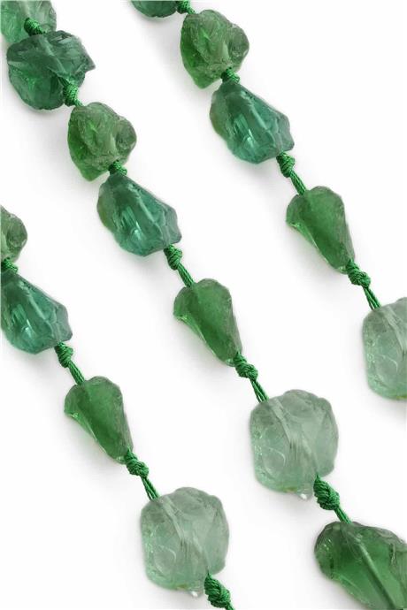 Yeşil Kuvars Taşı Ham Kütle Kesim Yeşil 15x25mm Doğal Taş Dizi [AA]