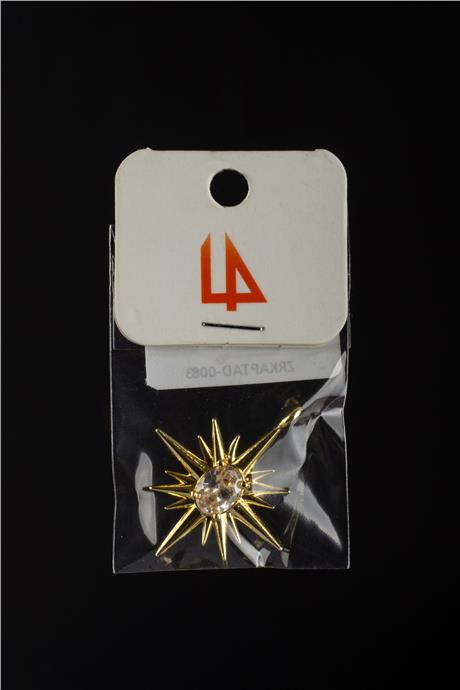 Kuzey Yıldızı Gold Beyaz Zirkon Taşlı Kolye Ucu