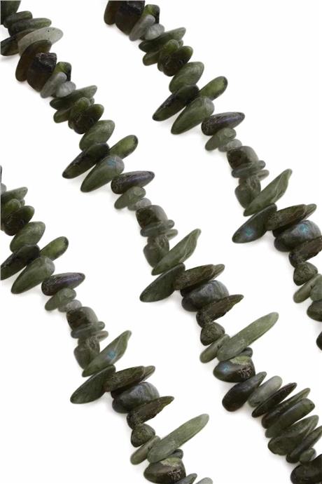 Labradorit Doğal Taş Parlak Diş Kesim 18x6mm Dizi [AA]