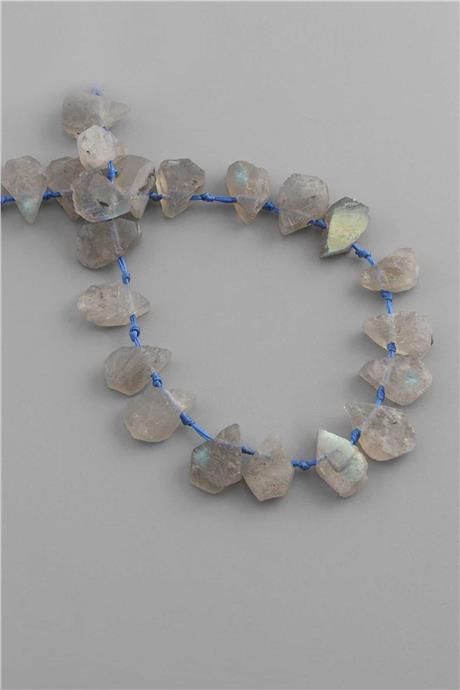 Labradorit Doğal Taş Parlak Yassı Ham Damla Kesim 12x9mm Dizi [AA]