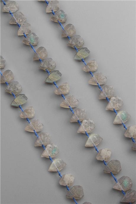 Labradorit Doğal Taş Parlak Yassı Ham Damla Kesim 12x9mm Dizi [AA]