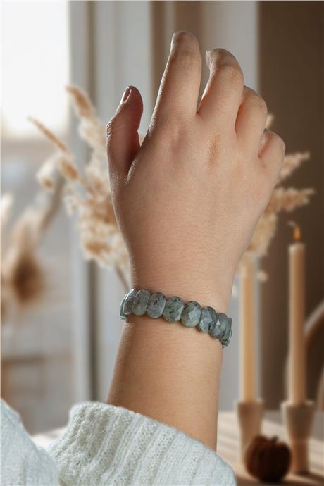 Labradorit Doğal Taş Dikdörtgen Kesim Bileklik