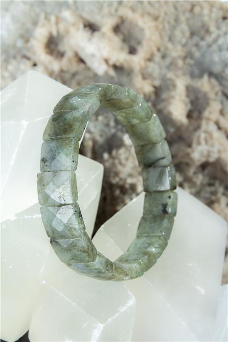 Labradorit Doğal Taş Dikdörtgen Kesim Bileklik