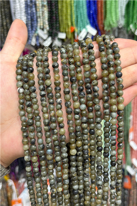 Labradorit Taşı Küre Kesim 6mm Doğal Taş Dizi [B+]