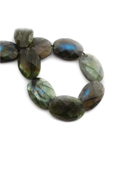 Labradorit Doğal Taş Oval Kristal Kesim 20x25mm Dizi [AA]