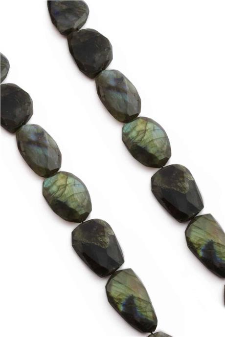 Labradorite Natural Stone Oval Crystal Cut 20x30mm String Of Beads [AA]
