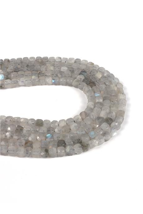 Labradorit Doğal Taş Parlak Küp Kesim 4x4mm Dizi [AA]